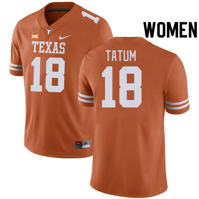 Women #18 Joe Tatum Texas Longhorns College Football Jerseys Stitched-Orange